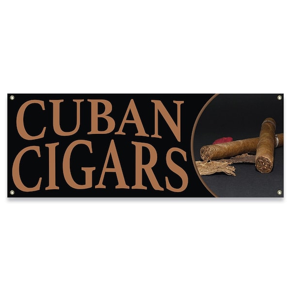 Cuban Cigars Banner Concession Stand Food Truck Single Sided